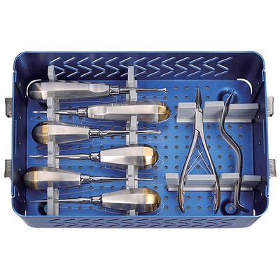De tandinstrumenten van Instrumentenkit medical veterinary general surgery