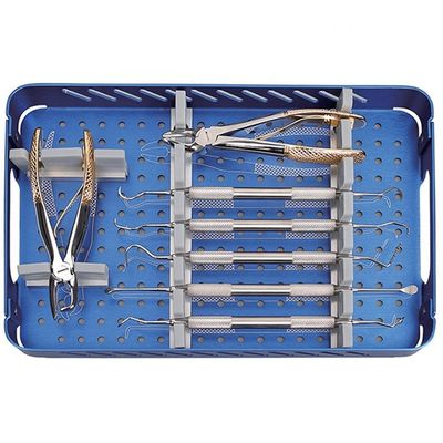 De tandinstrumenten van Instrumentenkit medical veterinary general surgery